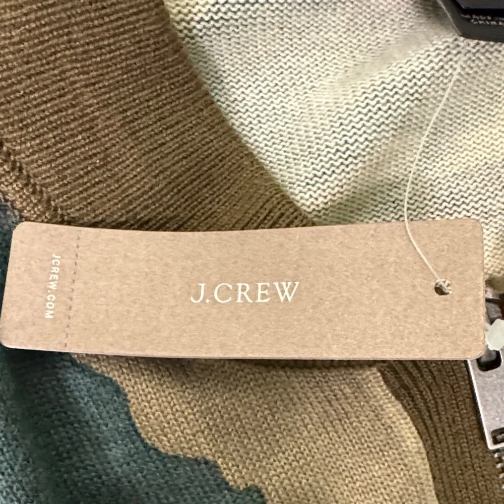 New J. Crew Camouflage Bomber Knit Sweater Jacket Size Small